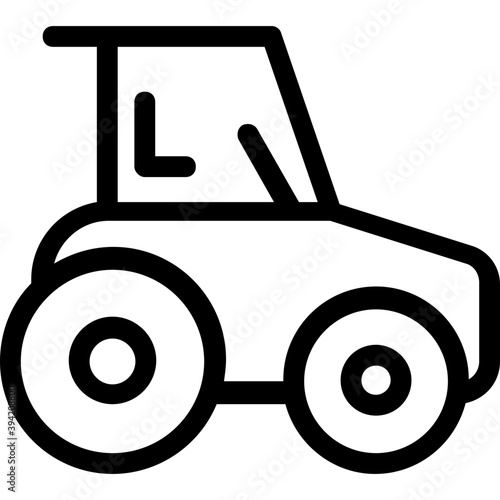  Tractor Vector Line Icon 