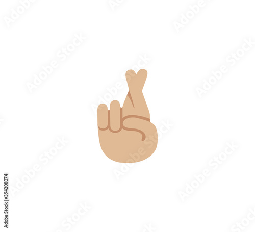 Crossed fingers emoji gesture vector isolated icon illustration. Crossed fingers gesture icon