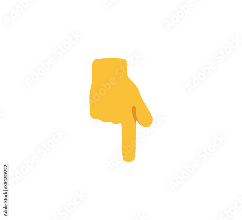 Index finger Pointing Down emoji gesture vector isolated icon illustration. Index finger Pointing Down gesture icon