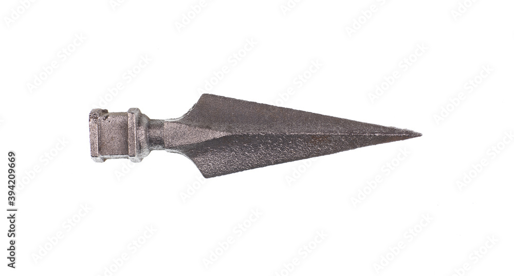 iron arrowhead isolated on white background iron arrowhead isolated on white background