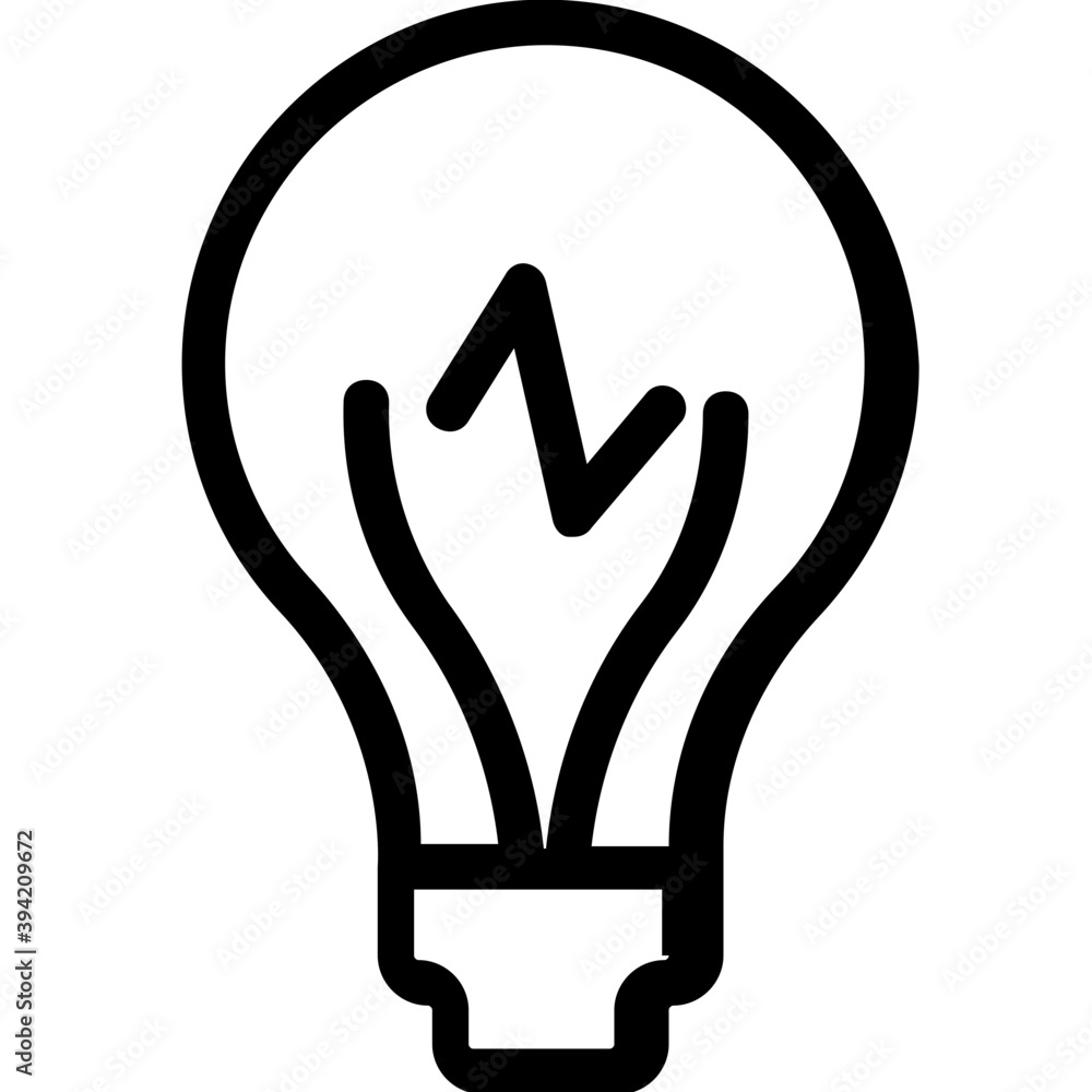 Obraz premium Light bulb Vector Line Icon 