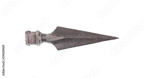 iron arrowhead isolated on white background