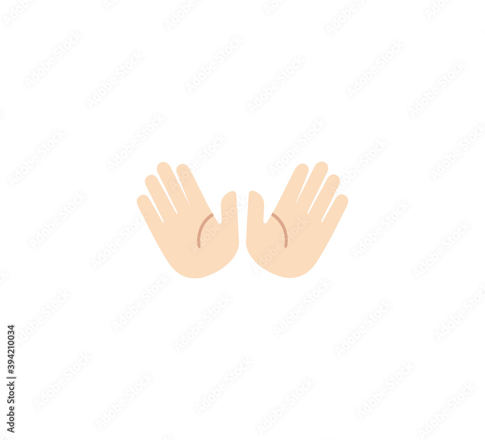 Open hands emoji gesture vector isolated icon illustration. Open hands gesture icon Open hands emoji gesture vector isolated icon illustration. Open hands gesture icon