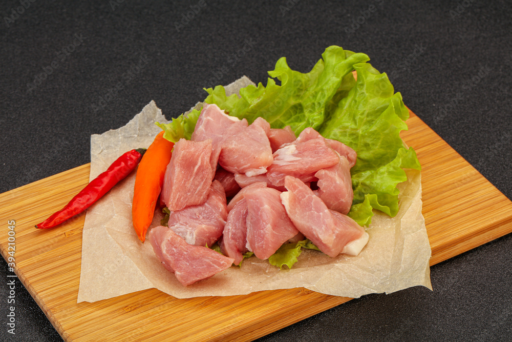 Raw pork meat for cooking