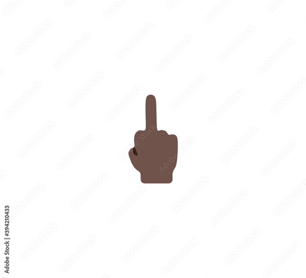 Middle finger emoji gesture vector isolated icon illustration. Middle finger gesture icon Middle finger emoji gesture vector isolated icon illustration. Middle finger gesture icon
