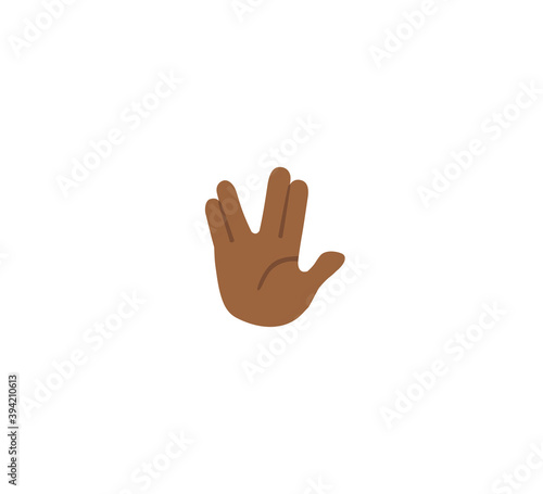 Papier peint Vulcano salute emoji gesture vector isolated icon illustration