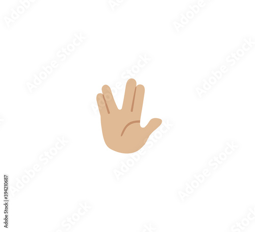 Fotografie, Obraz Vulcano salute emoji gesture vector isolated icon illustration
