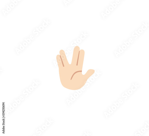 Vulcano salute emoji gesture vector isolated icon illustration. Vulcano salute gesture icon