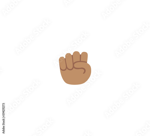 Raised fist emoji gesture vector isolated icon illustration. Raised fist gesture icon