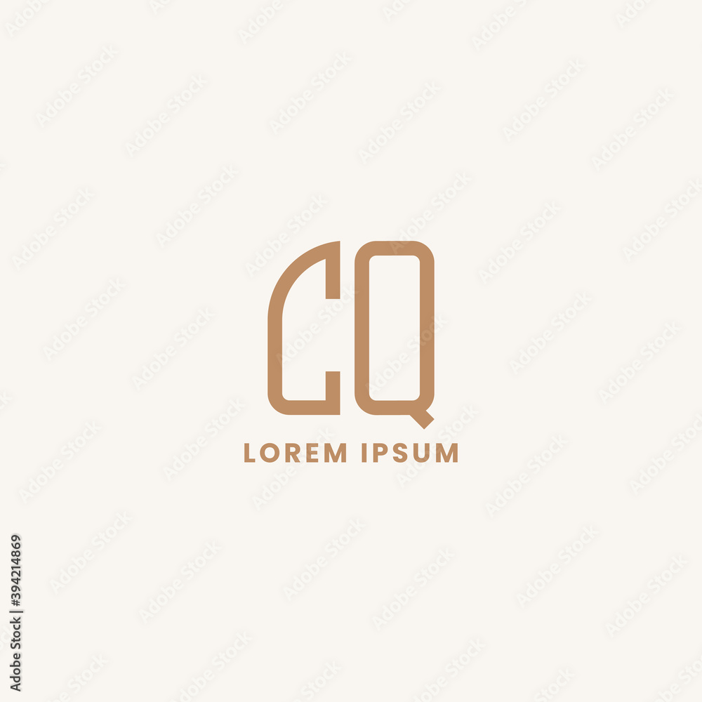 Simple, minimalist, and elegan geometric letter CQ monogram logo with rounded style Simple, minimalist, and elegan geometric letter CQ monogram logo with rounded style