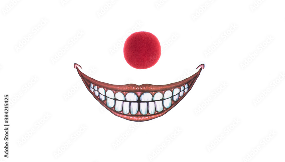 Obraz premium scary clown isolated on white background
