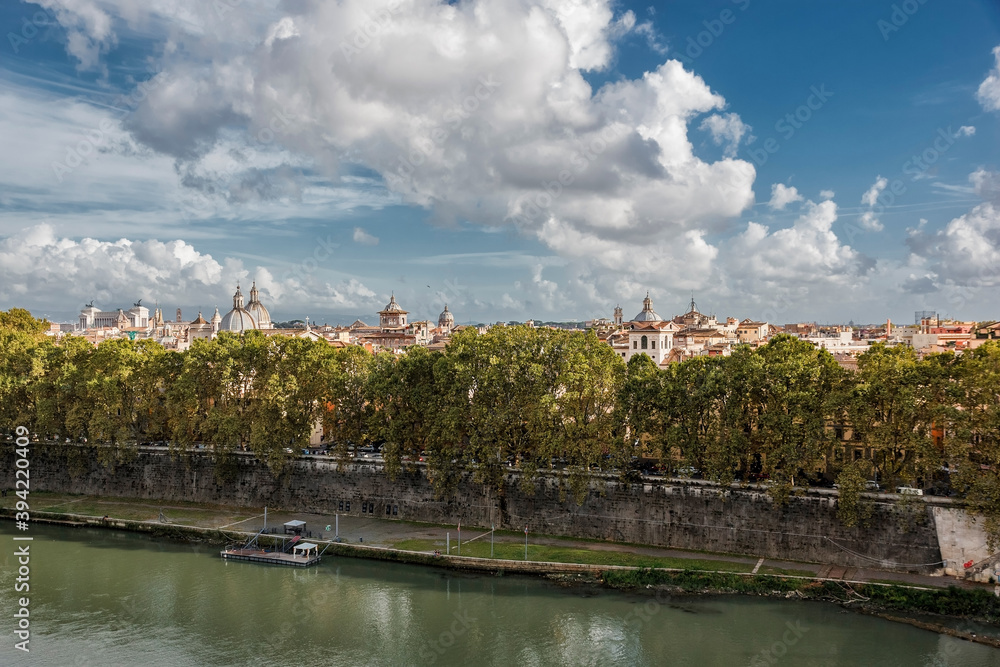 Rome, Italy. View from above. View from the roof of the Castel Sant'Angelo. Panorama.
