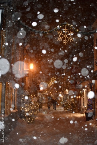 Snowy night at Christmastime 