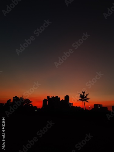 sunset in the city