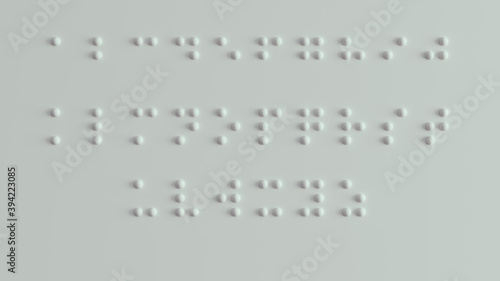 Braille Visually Impaired Writing System Symbol Formed out of White Spheres photo