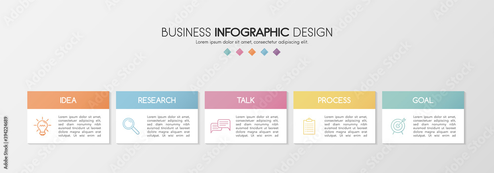Business infograph with 5 steps. Vector Business infograph with 5 steps. Vector