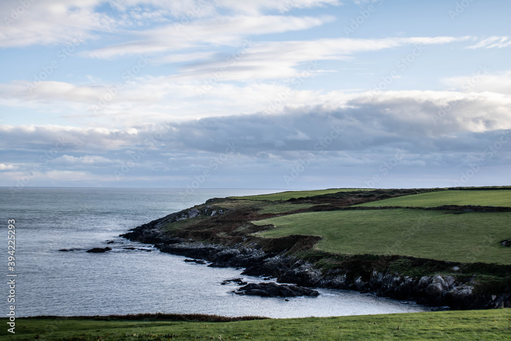 Panoramic view of the Irish Coastline and Atlantic Ocean from the Seven Heads County Cork Ireland. 