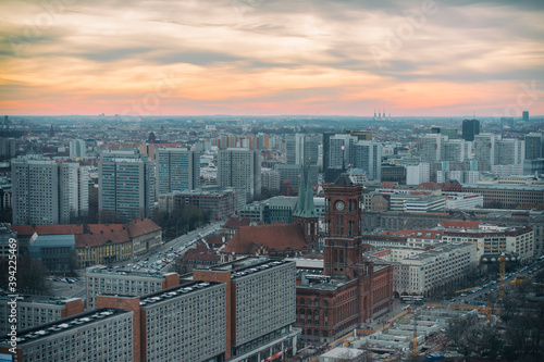 East Berlin, Germany apartment blocks skyline in the afternoon.