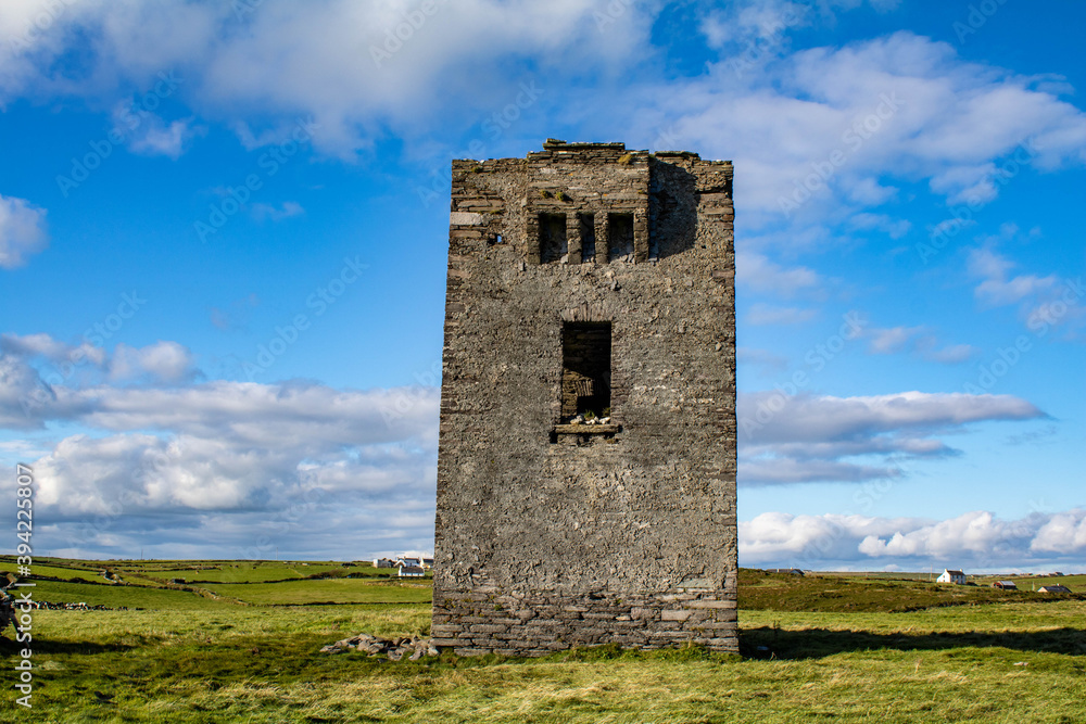 Abandoned signal tower on the edge of the seven heads cliffs, West Cork Ireland Abandoned signal tower on the edge of the seven heads cliffs, West Cork Ireland