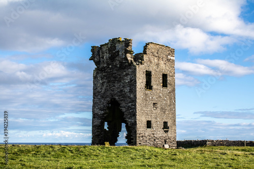 Abandoned signal tower on the edge of the seven heads cliffs, West Cork Ireland 