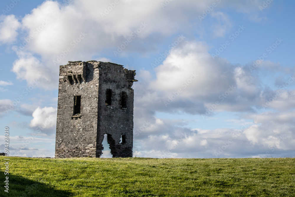 Abandoned signal tower on the edge of the seven heads cliffs, West Cork Ireland Abandoned signal tower on the edge of the seven heads cliffs, West Cork Ireland