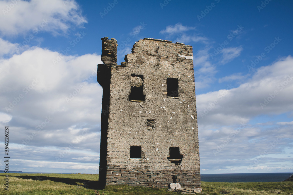Abandoned signal tower on the edge of the seven heads cliffs, West Cork Ireland Abandoned signal tower on the edge of the seven heads cliffs, West Cork Ireland