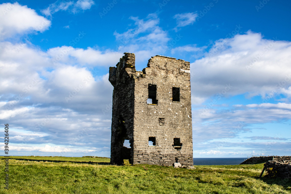 Abandoned signal tower on the edge of the seven heads cliffs, West Cork Ireland Abandoned signal tower on the edge of the seven heads cliffs, West Cork Ireland