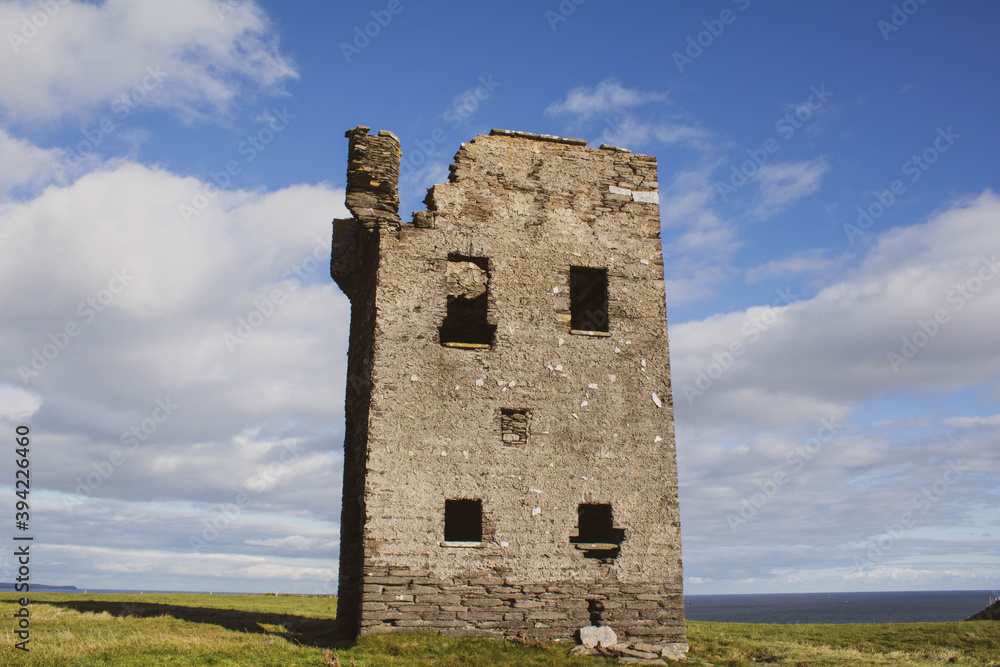 Abandoned signal tower on the edge of the seven heads cliffs, West Cork Ireland Abandoned signal tower on the edge of the seven heads cliffs, West Cork Ireland