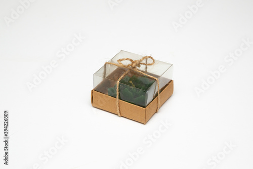 gift box on top view, isolated white background