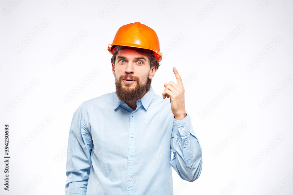 Emotional workers in orange paint safety in construction industry official Emotional workers in orange paint safety in construction industry official