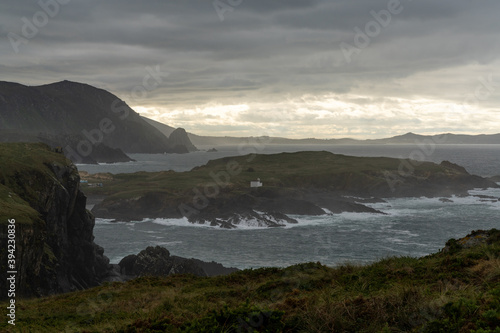 stormy and bad weather on the rugged and wild coast of Galicia