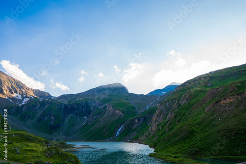image of beautiful Austria landscape in alps a beautiful summer day, Grossglockner high alpine road europe in austria