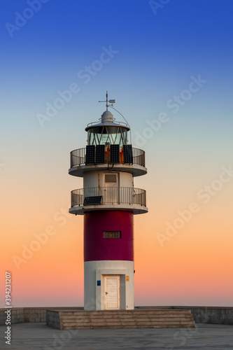 Cabo Ortegal lighthouse on the coast of Galicia at sunrise
