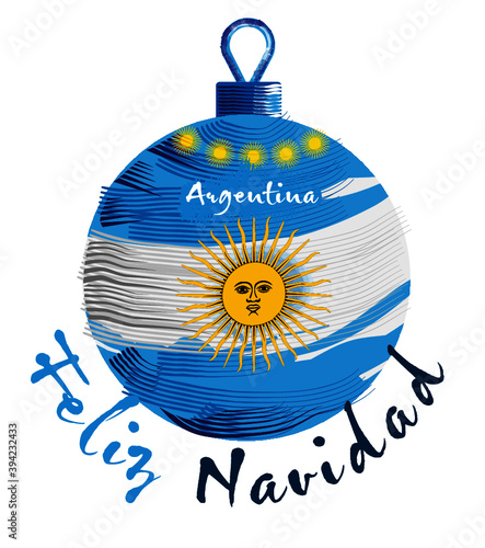christmas ball with Argentinian flag 02