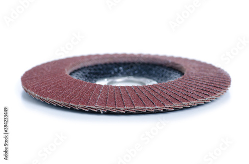 flap disc for grinder on white background isolation