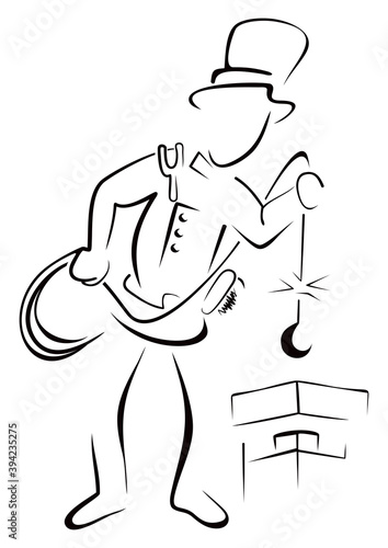 Chimney sweeper cleaner worker with sweep broom