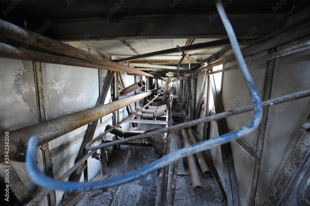 Abandoned concrete-mixing plant near Chernobyl nuclear power plant