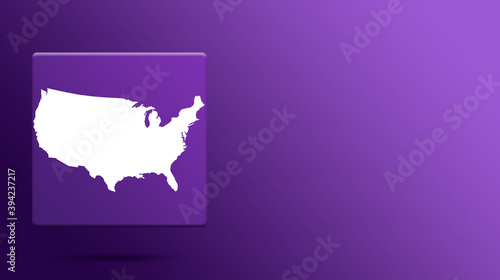 USA map on platform. Territorial boundaries 3d render