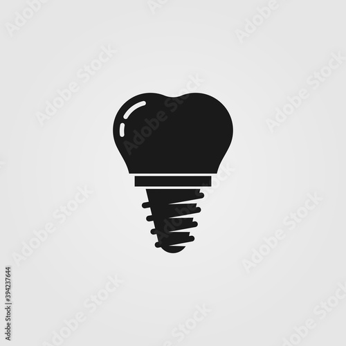 Dental implant line icon. Stomatology and tooth implantation sign.