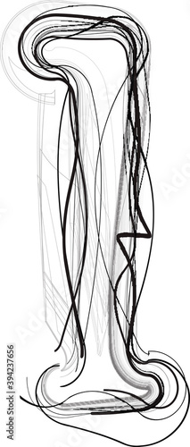 Abstract Doodle Letter l