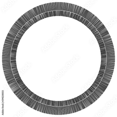 Geometric circle element. Circular stonework, masonry stone circles. Abstract top view well