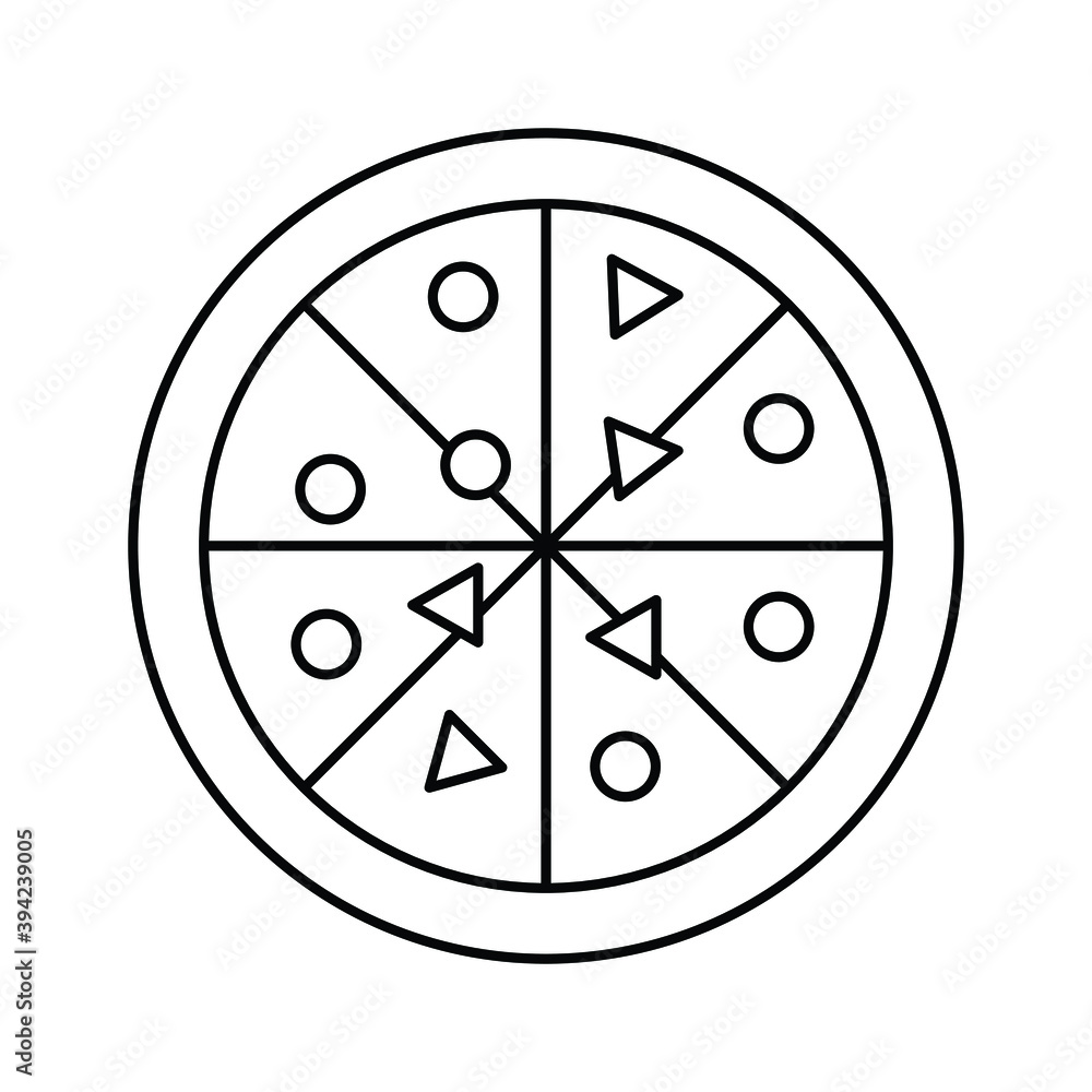 Christmas icon for pizza and fastfood Christmas icon for pizza and fastfood