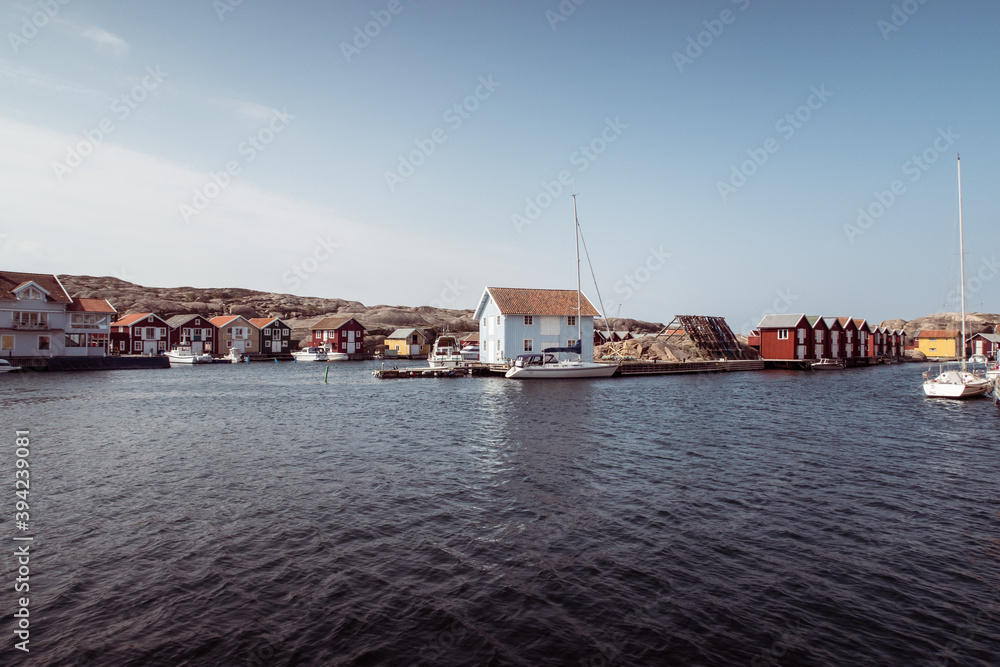 Fototapeta premium Sunny Sweden Fjällbacka west coast spring fisher village