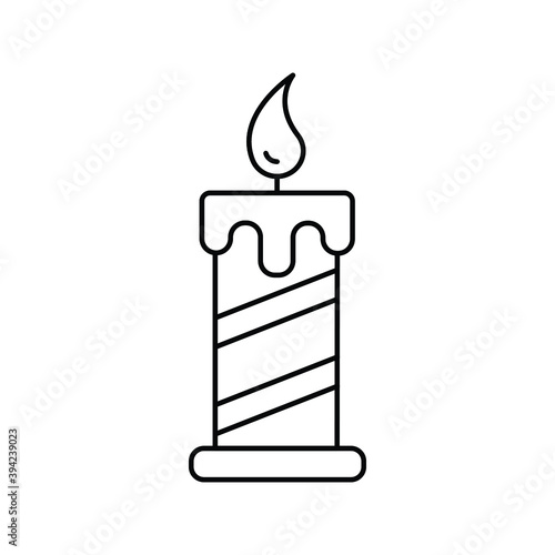 Christmas icon for candle and fire