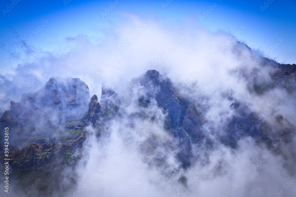 Mountains in the clouds, Madeira Island, Portugal