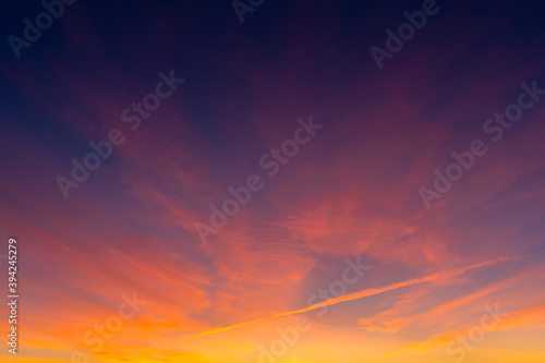 amazing sunset sky with many strong beuatiful colors as background