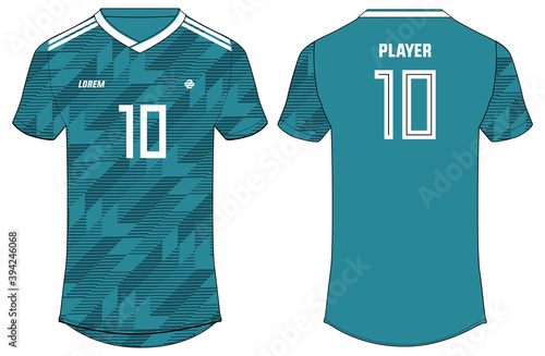 Sports t-shirt jersey design vector template, sports jersey concept with front and back view for Soccer, Cricket, Football, Volleyball, Rugby. 2018 German football jersey concept.