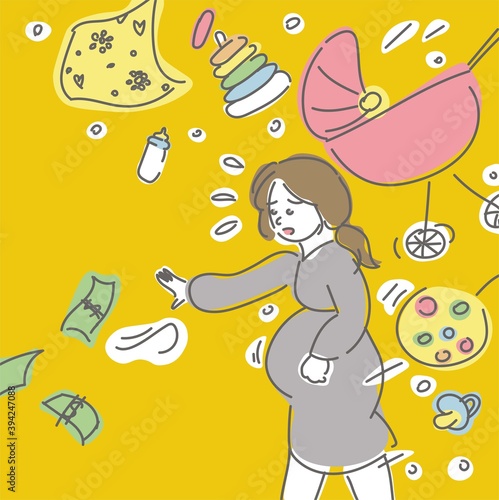 Baby expenses. Struggling pregnant single mom. Tough life situation: no partner, no income. Difficult choice.