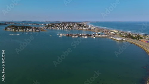 Wallpaper Mural Nantasket Beach, Weir River and Hingham Bay aeral view with fall foliage in town of Hull, Massachusetts MA, USA.  Torontodigital.ca