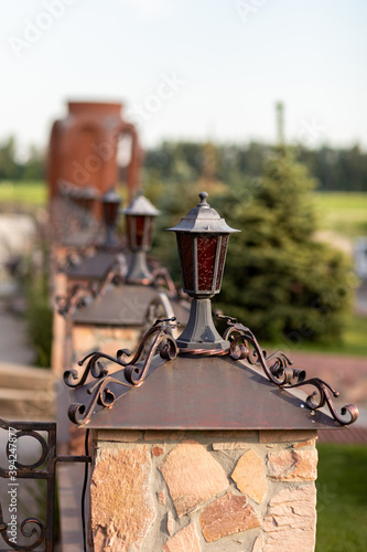 retro lanterns or classic lamps for fence decoration
